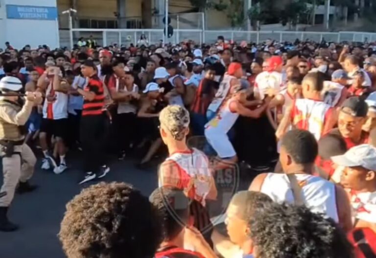 Atos violentos na frente da Fonte Nova