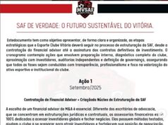 Movimento Vitória SAF apresenta plano estratégico para atrair grande investidor ao clube