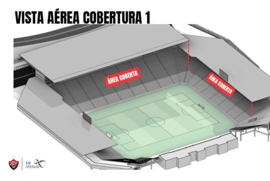 Vitória divulga imagens da cobertura da Arena Barradão cobertura Arena Barradão