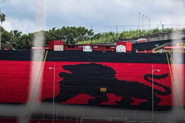 Barradão passa por manutenção do gramado e pintura das arquibancadas