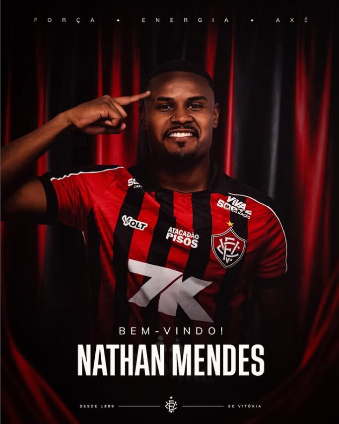 Vitória anuncia contratação de Nathan Mendes por empréstimo até o fim da temporada