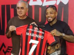 Marinho vestirá a camisa 7 do Vitória em 2026 Sérgio Papellin e Marinho