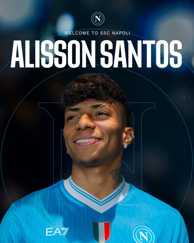 Napoli acerta Alisson Santos com opção de compra ao fim do vínculo