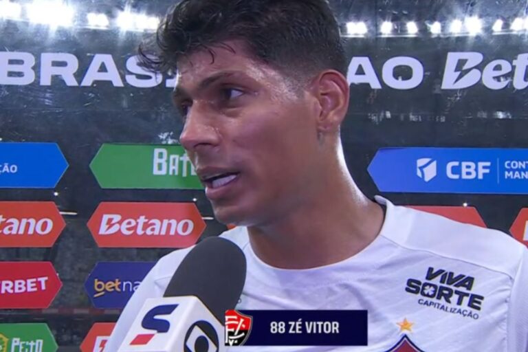 “Não podemos tomar gol sobre gol”, comenta Zé Vitor após derrota do Vitória para o Cruzeiro